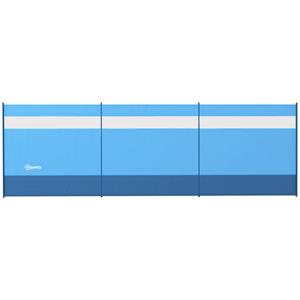 Outsunny Windscherm met Kijkvenster en Draagtas, Stalen Palen, 440x140cm, Blauw