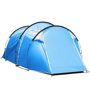 Outsunny Pop-up campingtent, eenvoudig op te zetten, waterdicht voor 2-3 personen, met voortent, 426 x 206 x 154 cm, Lichtblauw | Aosom.nl