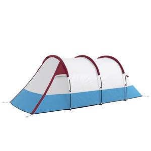 Outsunny 3-Persoons Campingtunnelzelt, Laternhaak, Drie Ingangen, Waterdicht, Rood