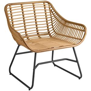 Vega Fauteuil Tomeo; 81x73x82 cm (BxDxH); zitting lichtbruin, frame zwart