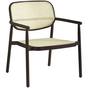 Vega Fauteuil Candia; 66x68x80 cm (BxDxH); zitting beige, frame donkerbruin