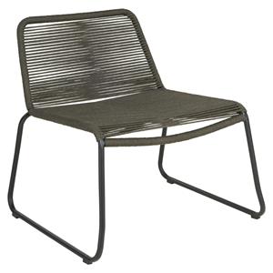 Vega Loungestoel Filea; 73.5x67x75 cm (BxDxH); zitting antraciet, frame zwart; 2 stuk / verpakking