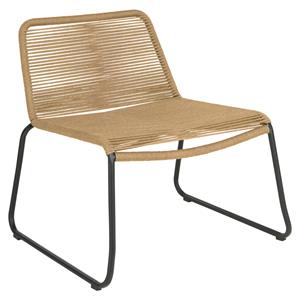 Vega Loungestoel Filea; 73.5x67x75 cm (BxDxH); zitting beige, frame zwart; 2 stuk / verpakking