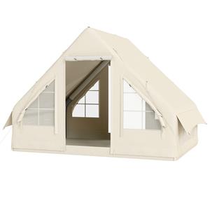 Outsunny Opblaasbare Campingtent, Slaaptent, Oxford-Stof, Netramen, Waterdicht