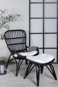 Nohr Loungestoel Bronwen Met voetenbank, Rattan - Zwart