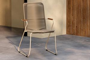 Nohr Tuinstoel Catheryne Polyester touw en acaciahout - Beige