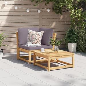 vidaXL Tuinhoekbank met kussens 73x73x65 cm massief acaciahout