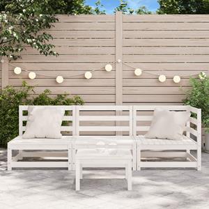 vidaXL Tuinbank 3-zits massief grenenhout wit