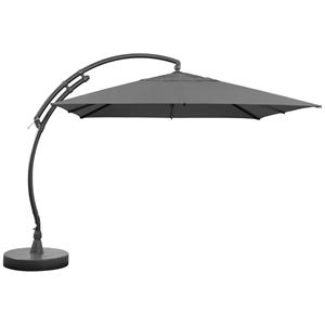 Sungarden Zweefparasol Met Voet Easy Sun Vierkant Titanium 300x300cm