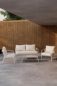 Nohr Loungeset Aleyna Met bank, 2 loungestoelen en tafel - Beige