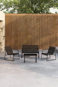 Nohr Loungeset Karilynn Met bank, 2 loungestoelen en tafel - Zwart