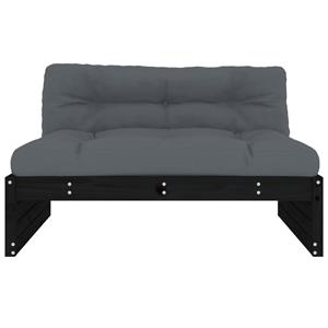 vidaXL Middenbank 120x80 cm massief grenenhout zwart