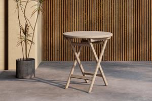 Nohr Ronde Bistrotafel Amberia Teakhout, 70cm - Whitewash