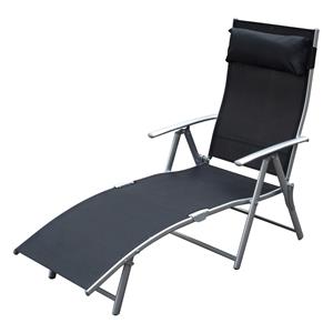 Outsunny inklapbare ligstoel, lichtgewicht, comfortabel ligbed voor strand en tuin, waterafstotend, 185 x 60 x 30 cm, blauw | Aosom.nl