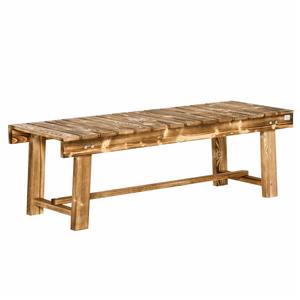 Outsunny tuinbank, houten zitbank voor 2 personen, rustieke uitstraling, weerbestendig, 110 x 38 x 35 cm, donkerbruin | Aosom.nl