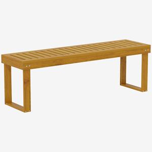 Outsunny 2-Persoonsbank, Tuinbank van Grenenhout met Latten Zitting, Rustieke Buitenbank voor Tuin, Veranda, Terras, Teak
