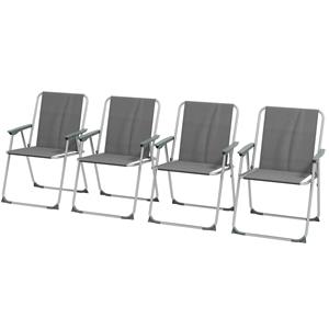 Outsunny opvouwbare tuinstoel, lichtgewicht en compact, ideaal voor camping, eenvoudig mee te nemen, 53 x 54 x 76 cm, blauw en zilver | Aosom.nl