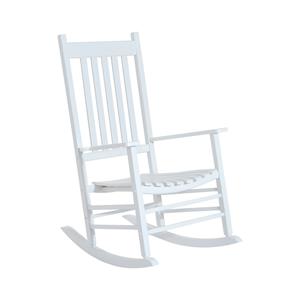 Outsunny schommelstoel, comfortabele relaxstoel met armsteun, duurzaam populierenhout, weerbestendig, 90 x 60 x 95 cm, wit | Aosom.nl