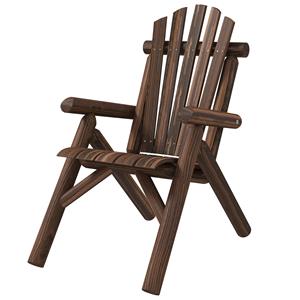Outsunny tuinstoel, comfortabele hoge rugleuning, weerbestendig, duurzaam grenenhout, tot 113 kg, perfect voor buiten, bruin | Aosom.nl