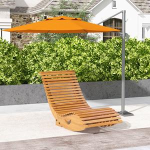 Outsunny schommelstoel, comfortabel met hoge rugleuning, verstelbare basis, duurzaam grenenhout, 130 x 60 x 60 cm, teak | Aosom.nl
