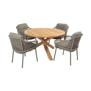 4 Seasons Outdoor 4 Seasons Jura|Prado ronde tuinset - Ø130 cm. - stapelbaar