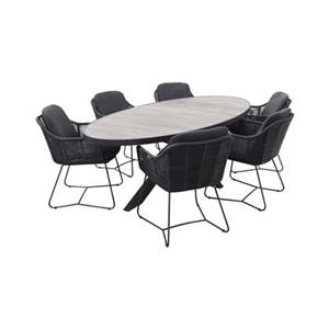 Taste by 4 Seasons Outdoor Taste Belmond|Silva houtlook 240x115 cm. ovale tuinset - 7-delig
