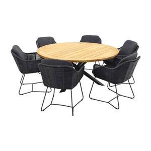 Taste by 4 Seasons Outdoor Taste Belmond antraciet|Prado 160 cm. ronde tuinset - 7-delig