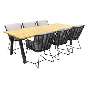 4 Seasons Outdoor 4 Seasons Fabrice Antraciet|Ambassador 240x100 cm. tuinset - 7 delig