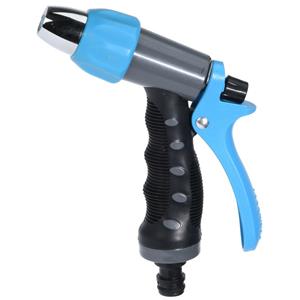 Pro Garden Tuinslang water geven sproeikop - zwart/blauw - regelbaar - kunststof -