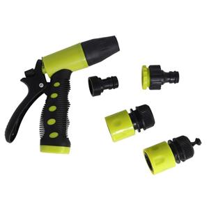 Pro Garden Tuinsproeier set 4-delig - spuit/sproeipistool met aansluitstukken - 14 cm - groen -