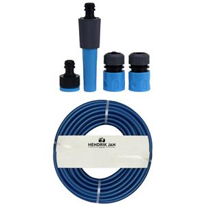 Hendrik Jan Tuinslang 15 meter - gewapend/anti knik - 13mm - professional - met koppelstukken/spuitstuk -