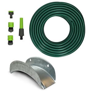 Kinzo Tuinslang 30 meter met sproeikop set en muurbeugel / houder -
