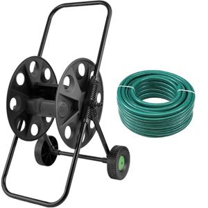Merkloos Groene tuinslang / waterslang 30 meter - incl. haspel - voor 50 meter -