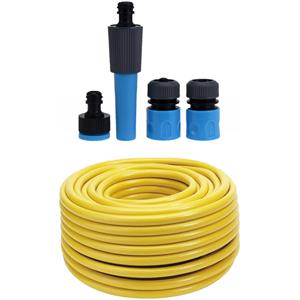 Hendrik Jan Tuinslang 25 meter - gewapend/anti knik - 13mm - professional - met koppelstukken/spuitstuk -