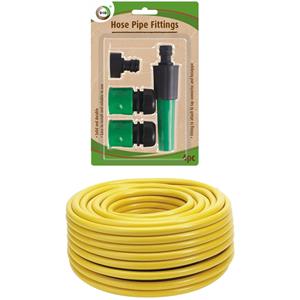 Hendrik Jan Tuinslang 25 meter - gewapend/anti knik - 13mm - professional - met koppelstukken/spuitstuk -