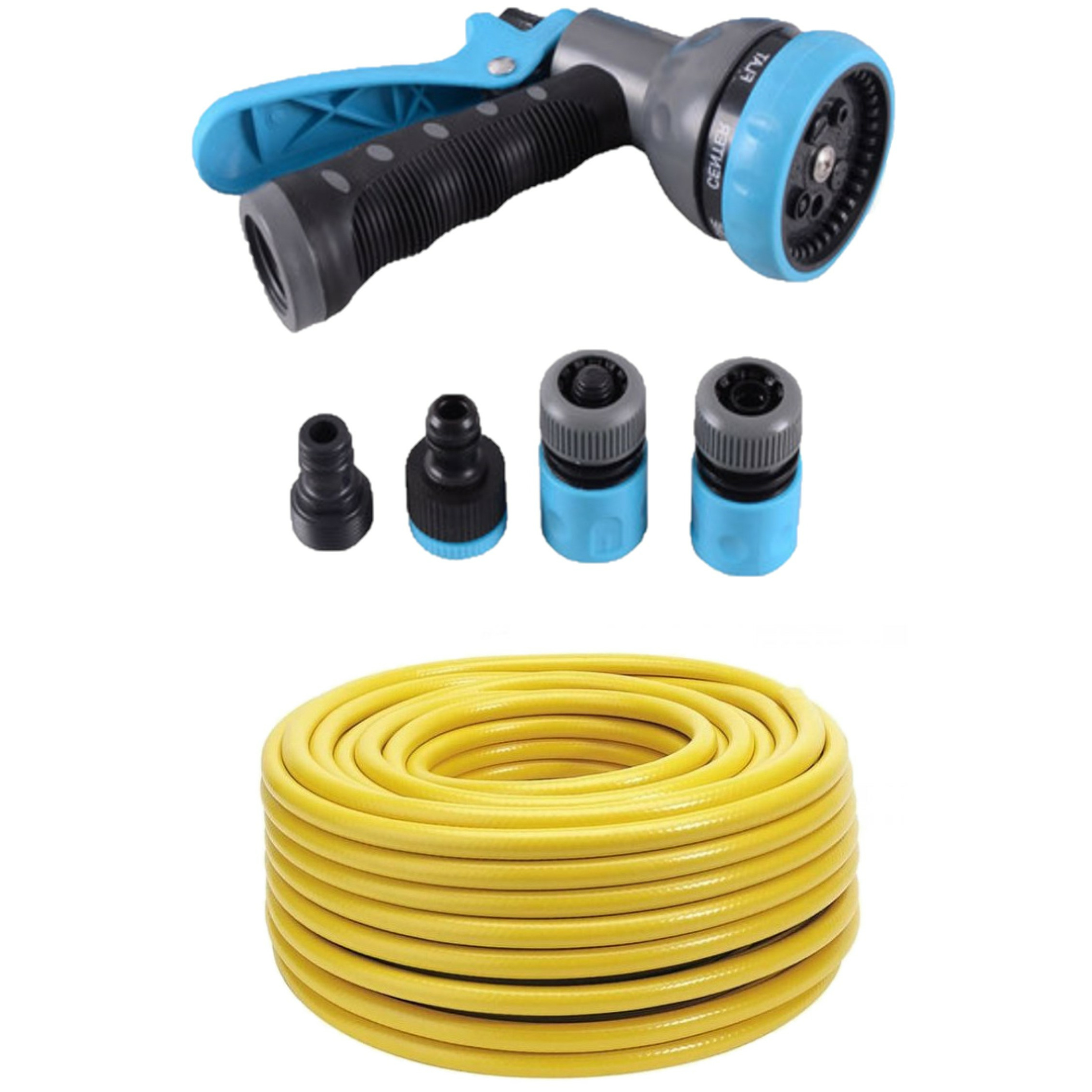 Hendrik Jan Tuinslang 25 meter - gewapend/anti knik - 13mm - professional - met koppelstukken/spuitstuk -