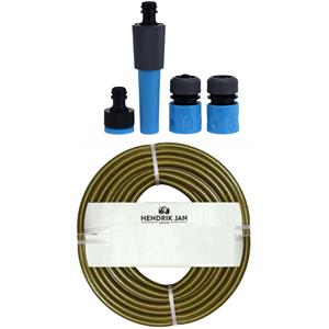 Hendrik Jan Tuinslang 50 meter - gewapend/anti knik - 13mm - met koppelstukken/spuitstuk set -
