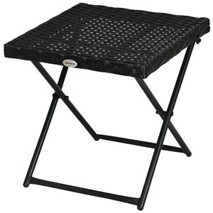 Outsunny polyrattan balkontafel, inklapbaar, stevig stalen frame, onderhoudsvriendelijk, ruimtebesparend, 40x40x40 cm, zwart | Aosom.nl