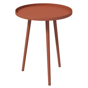 Outsunny Bijzettafel, Salontafel, Tuintafel, Terrastafel voor Tuin, Balkon, Staal, 40 x 40 x 50 cm, Rood