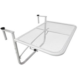 Outsunny Balkon hangtafel, hoogte verstelbaar, halfrond design, stevig metaal, perfect voor terras, Ø30 cm, zwart | Aosom.nl