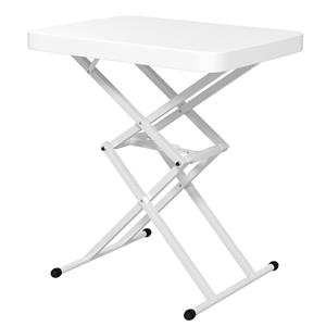 Outsunny Buitentafel, Draagbare Tafel voor Buiten van Kunststof en Metaal, Bistrotafel, voor Terras en Tuin, Wit