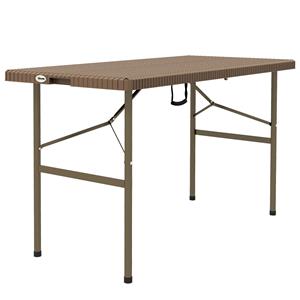 Outsunny opvouwbare Gartentafel, weerbestendig PE-rattan, ideaal voor buiten, ruimtebesparend ontwerp, 122 x 60 x 73 cm, bruin + zwart | Aosom.nl