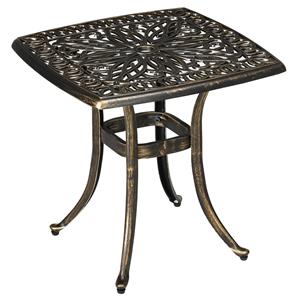 Outsunny bijzettafel, weerbestendige terrastafel met parasolgat, lichtgewicht aluminium frame, perfect voor buitengebruik, 60 x 60 x 70 cm | Aosom.nl