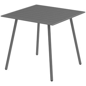 Outsunny Tuintafel, Buiteneettafel voor 4 Personen, Stalen Frame, Makkelijk te Reinigen, Roestbestendig, 80 x 80 x 74 cm, Grijs