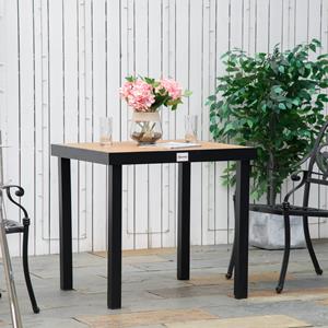 Outsunny tuintafel, weerbestendig, voor 4 personen, lichtgewicht aluminium, eenvoudig te onderhouden, 80 x 80 x 74 cm, grijs | Aosom.nl