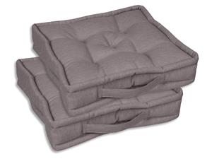 Go-de textil Tuinkussen (Set van 2 bokskussens, Taupe)