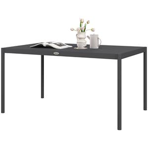Outsunny tuintafel, weerbestendig, lichtgewicht aluminium, eenvoudig te onderhouden, 145 x 90 x 74 cm, donkergrijs | Aosom.nl