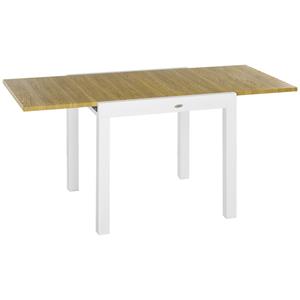 Outsunny Gartentafel, weerbestendige buitentafel, stijlvol houtlook design, 160 x 80 x 75 cm, perfect voor tuin en terras, bruin, wit | Aosom.nl