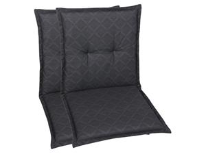 Go-de textil Tuinkussen (Stoelkussens voor stoelen met een lage rugleuning, Antraciet)