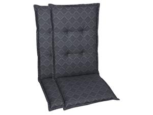 Go-de textil Tuinkussen (Stoelkussens voor stoelen met een normale rugleuning, Antraciet)